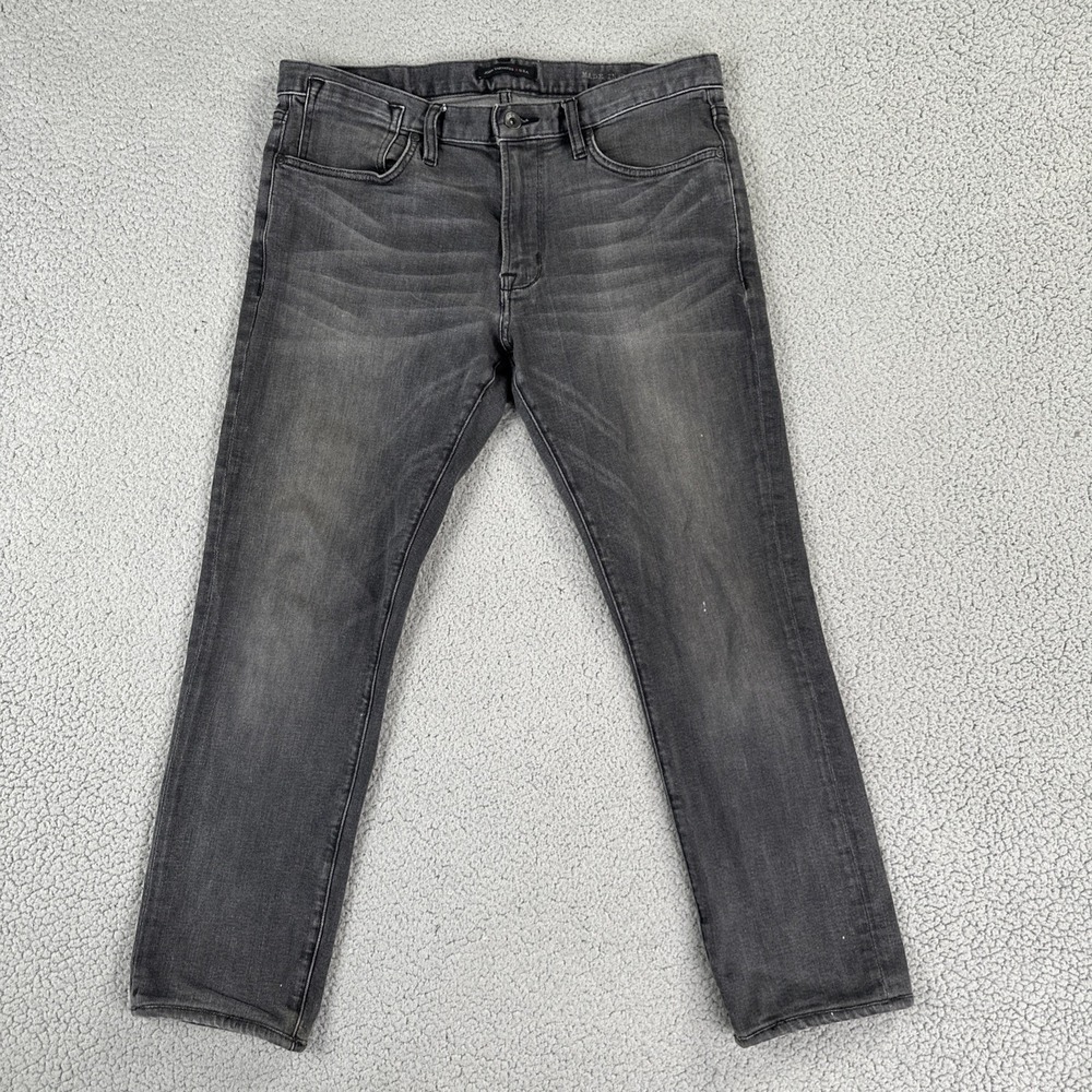 John Varvatos Bowery Slim Straight Jeans Men 33x27 Dark Wash Stretch USA Made